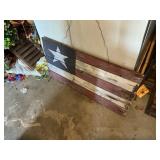 Wooden flag decoration