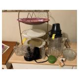 Cookie display, glass ice bucket, nut blender,