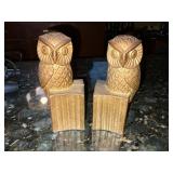 Metal owl book ends