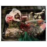Clothes basket full of candles and party supplies