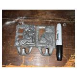 Carson Metal decor hat hangers cat and a girl
