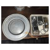 Pewter or aluminum plates and napkin holders