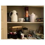 Shelf clean out of coffee cups and other kitchen