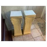 2 plaster plant stands or columns
