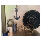 Decor on top of dresser and on wall