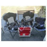 3 Camp chairs and one Beach chair