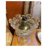Shannon crystal vase and a glass pear