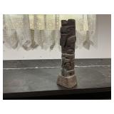 Small totem type wood carving or sculpture