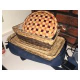 Baskets and a pie tin