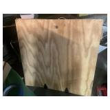 Large homemade wooden box with a wreath in it