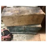 (2) Wooden storage boxes