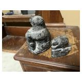 2 Beavers hand sculpted in Canada, by Wolf