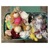 Tote w/lid full of TY beanie babyï¿½s and others