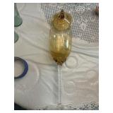 Yellow spiraled glass center piece