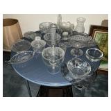 Large lot of clear glass and crystal (bring