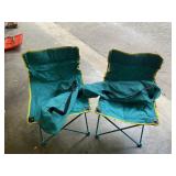 2 camp chairs w/ bags teal and yellow