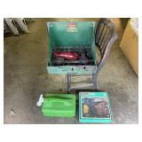 Vintage Coleman camp stove and oven, w/ 3 gallon