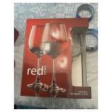 Red series set of four wine glasses