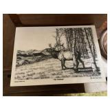 Marble Elk print, w/ holder