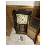 Antique wall clock, with antique postcards