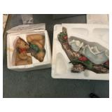 Ceramic bears and a holiday rose