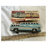 Vintage Greyhound bus, made in Japan, with