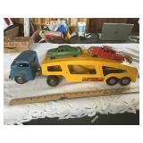 Structo Tractor Trailer, Car Hauler with 2