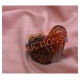 Glass bird paper weight