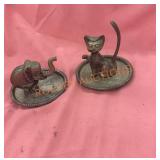 Silver plated animal ring holders