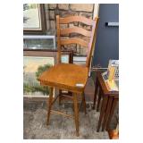 Wooden bar stool pair