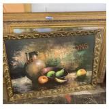 Vintage large framed art lot