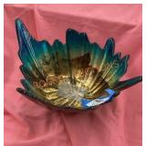 Sisters glass leaf bowl