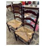 Pair of wicker bottom chairs