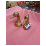 Vintage brass duck head book ends