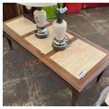 Coffee table with stone inserts