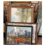 Large vintage framed art lot