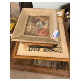 Vintage framed art lot