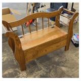Wooden storage bench