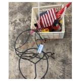 Plant stands and misc. garage crate