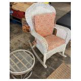 Wicker rocker and side table