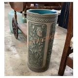 Vintage decorative art pottery umbrella stand