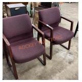 Cushioned side chair pair