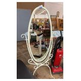 Large standing metal floor mirror