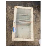 Vintage box with glass shelves