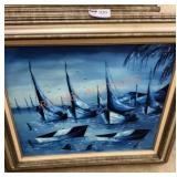 Vintage framed original oil paintings lot