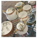 Vintage Chinese bamboo print tea set