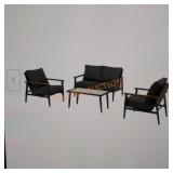 4pc metal outdoor patio conversion set