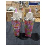 Parker Lane Floral Insulated Straw Tumbler (Set