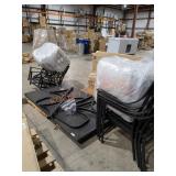 7pc metal patio table and chair set