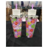 Parker Lane Floral Insulated Staw Tumbler